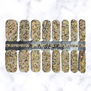 5 for $15 Nails Wraps- Gold Diamonds (transparent)